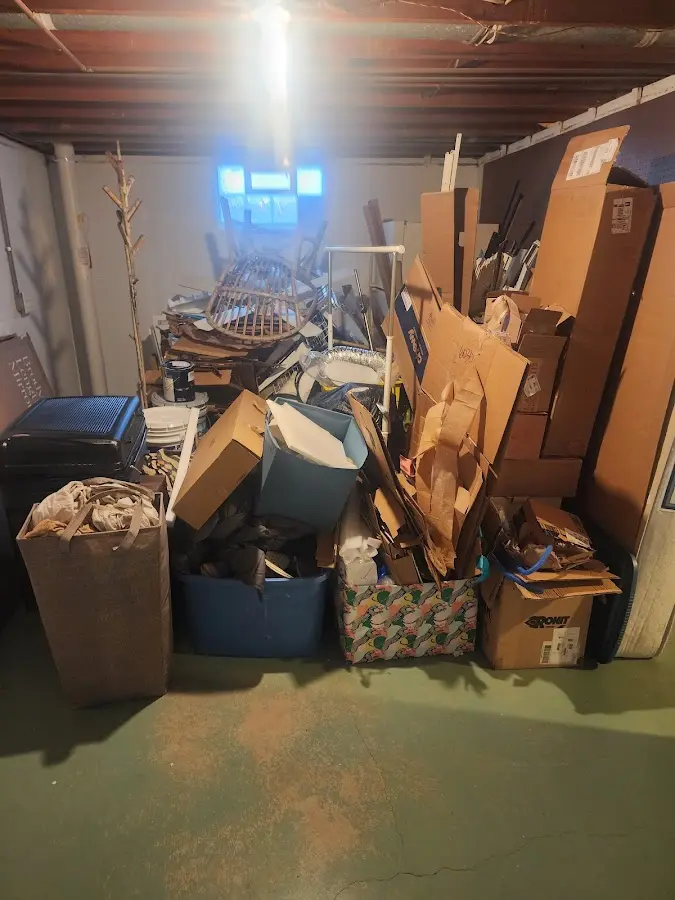 Roll-off dumpster container at job site for 15 Yard Dumpster Rental in Montague